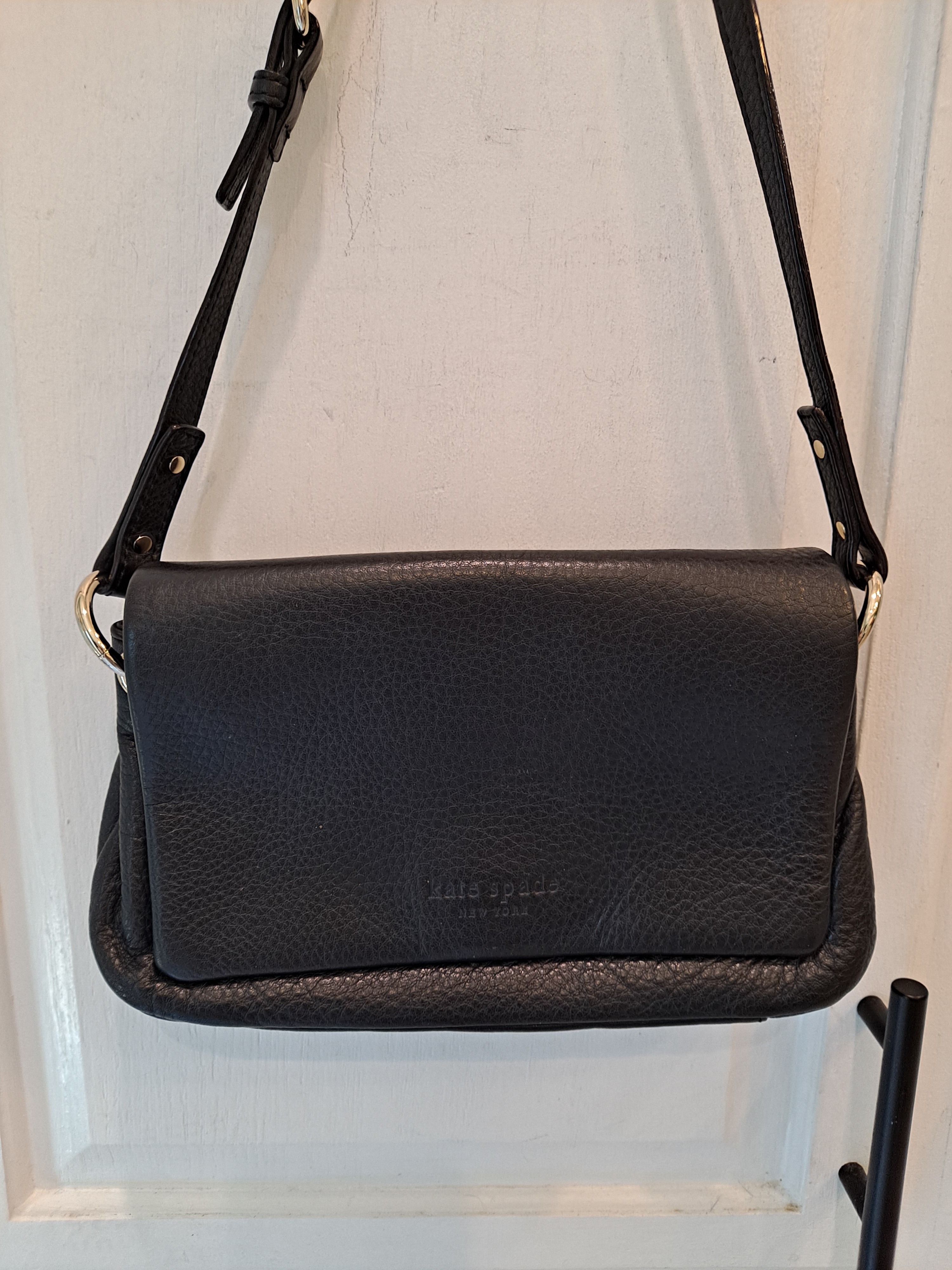 Kate Spade Cobble Hill Mini Abela Soft Black Pebbled Leather Crossbody Bag